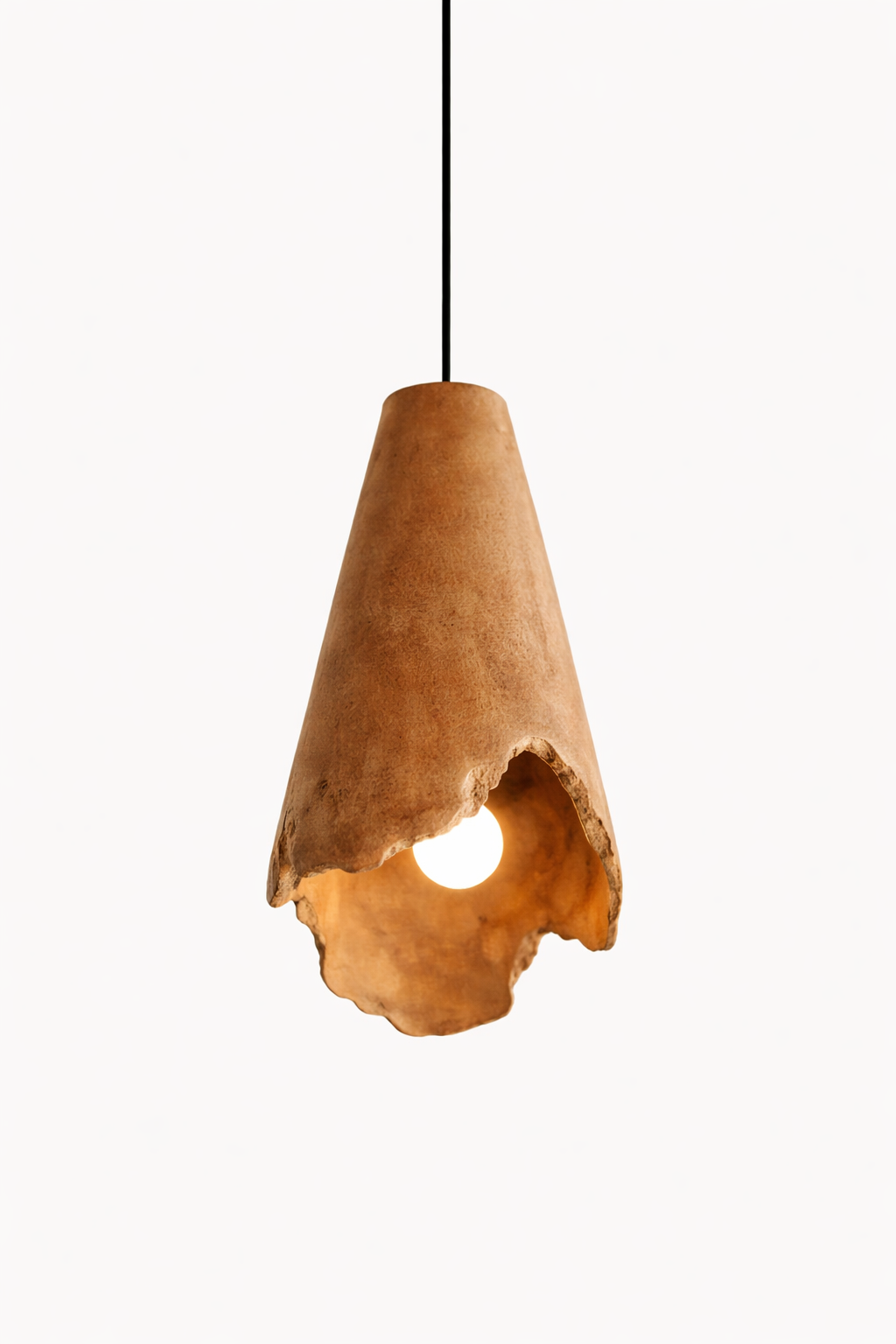 Textured terracotta pendant light