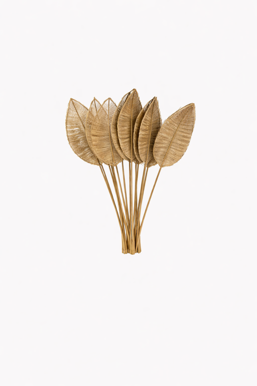 Dried banana leaf bundle close-up