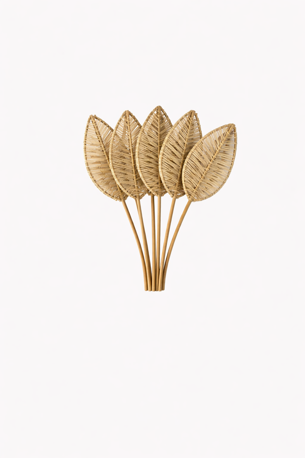 Handcrafted rattan fan bundle