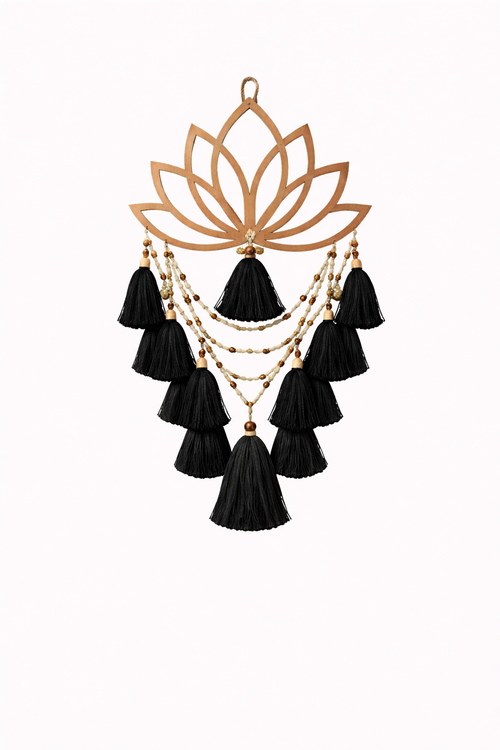 Bohemian wall hanging black and white
