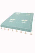 Coastal-inspired mint green throw blanket