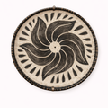 Intricate woven bamboo wall decoration