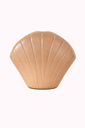 Shell-shaped vase in soft mocha tones