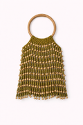 Elegant olive green beaded