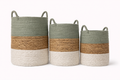 Woven baskets in soft tones