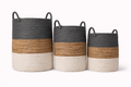 Woven baskets in grey colours