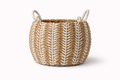 Handwoven mendong basket with cotton rope