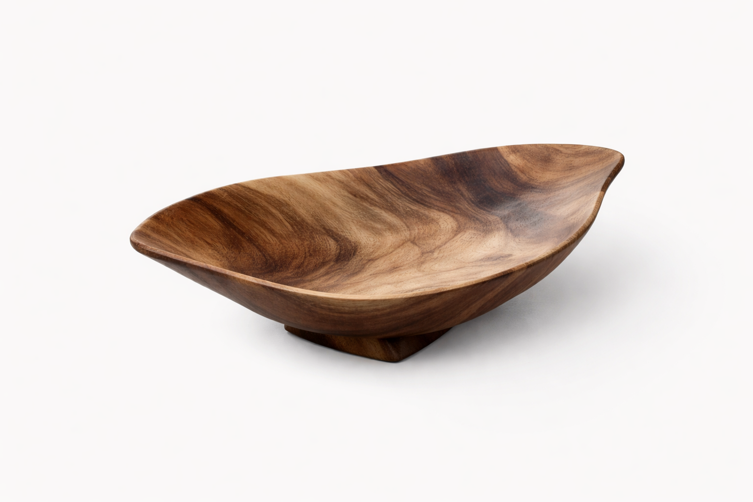 Elegant wooden bowl with natural grain