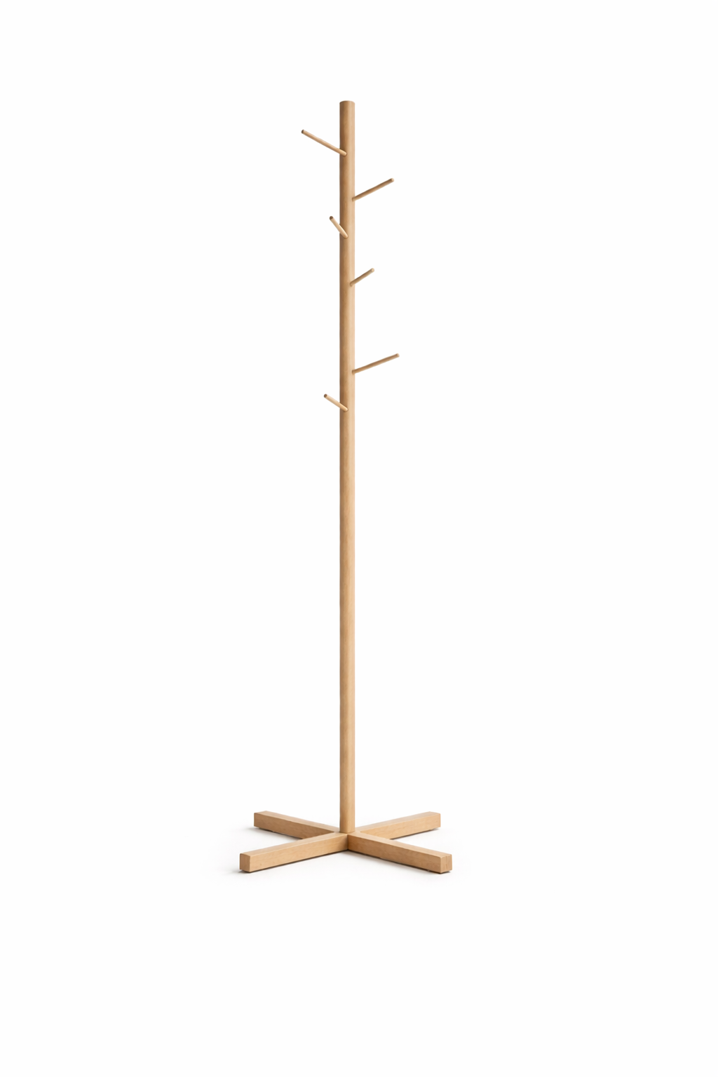 Minimalist wooden coat rack