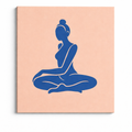 Blue silhouette in peaceful meditation painting