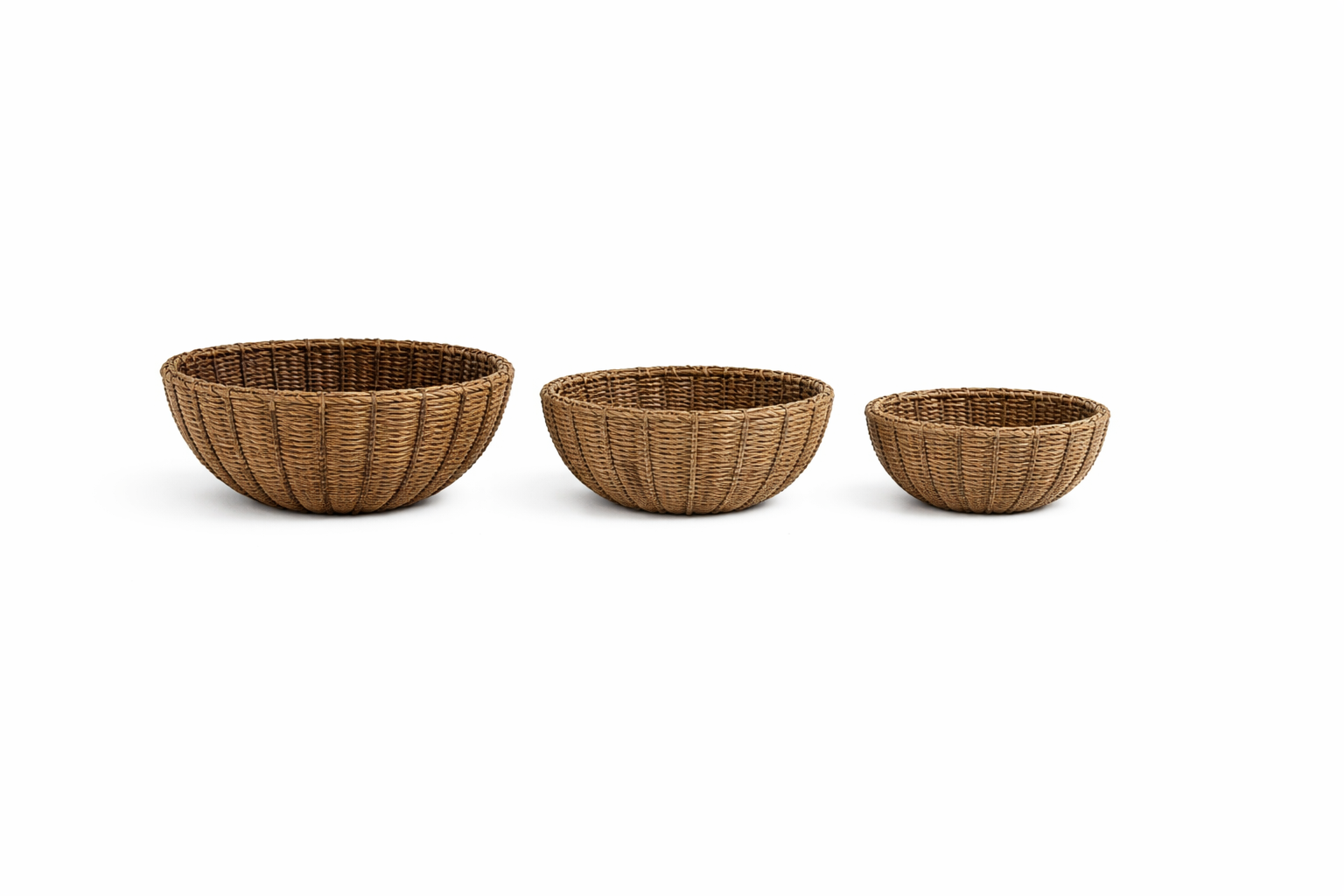 Handcrafted seagrass nesting bowls