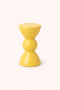 Yellow hourglass side table