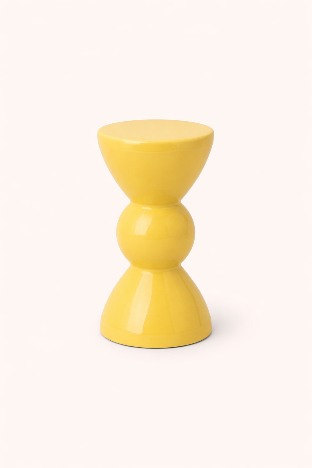 Yellow hourglass side table