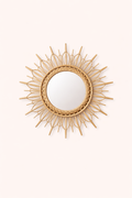 Bohemian rattan sunburst mirror