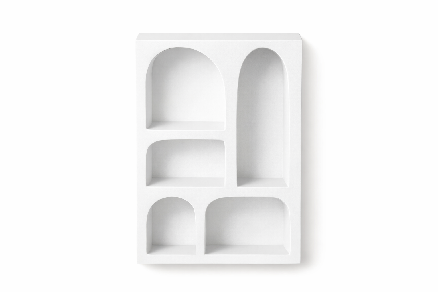 Minimalist white shelf