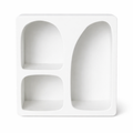 Minimalist white wall shelving
