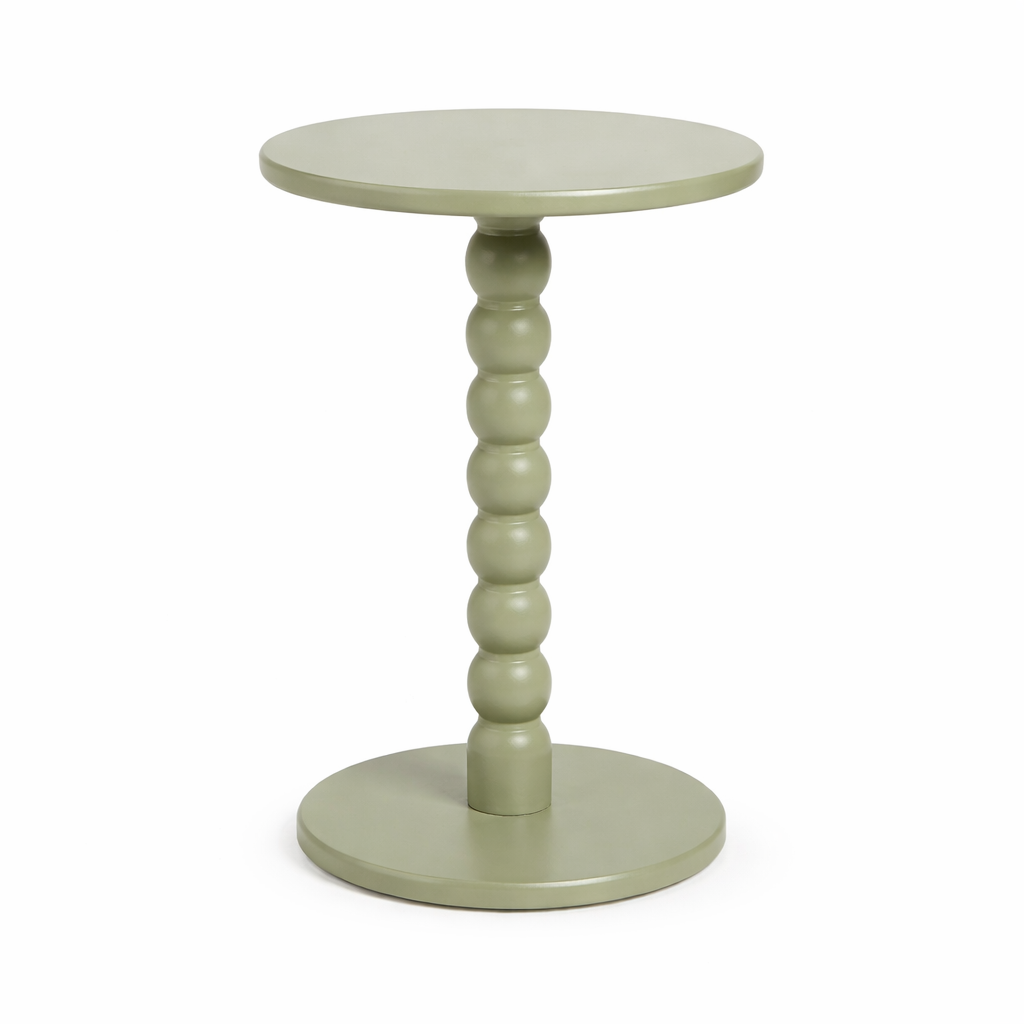 Sage green beaded accent table