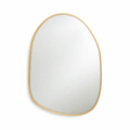 Organic-shaped mirror with gold frame