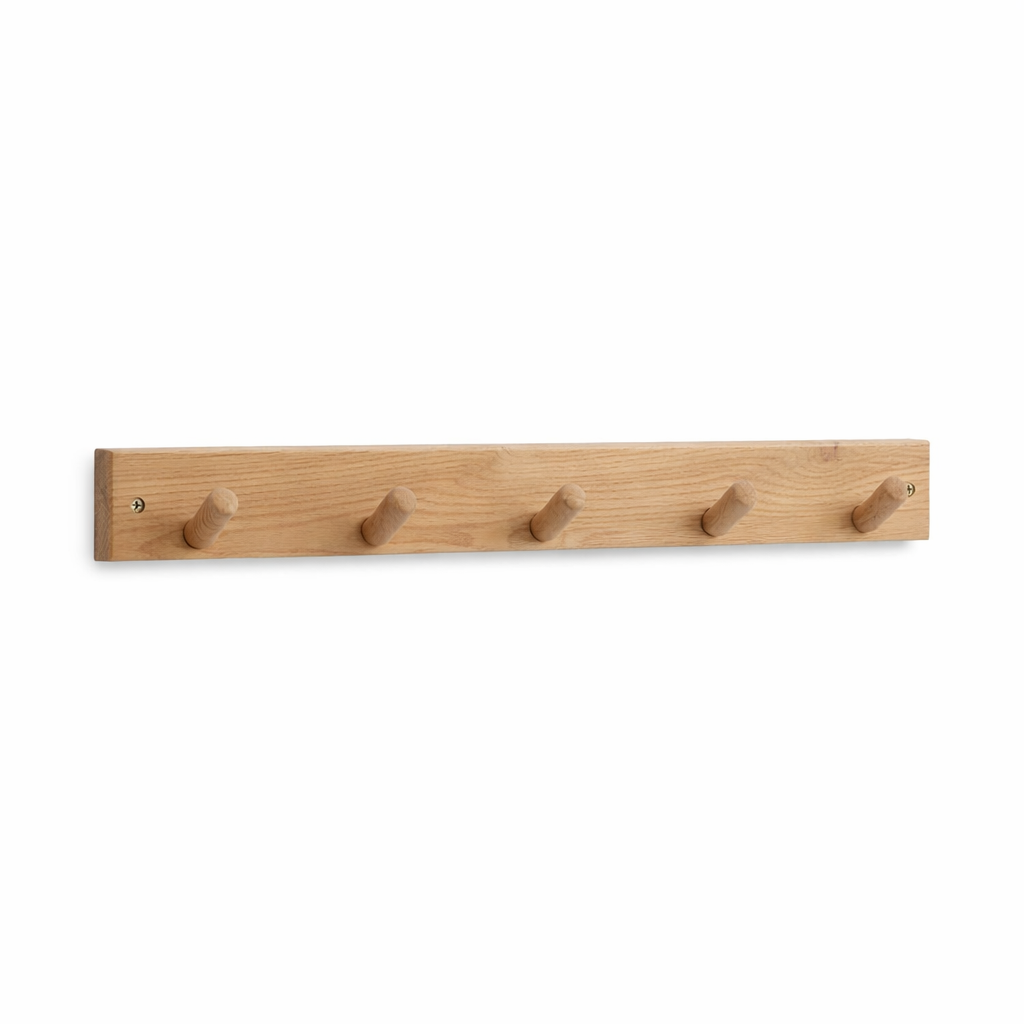 Natural oak coat rack