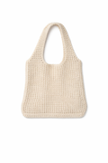 Handmade off-white crochet tote bag