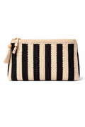 Classic striped woven clutch