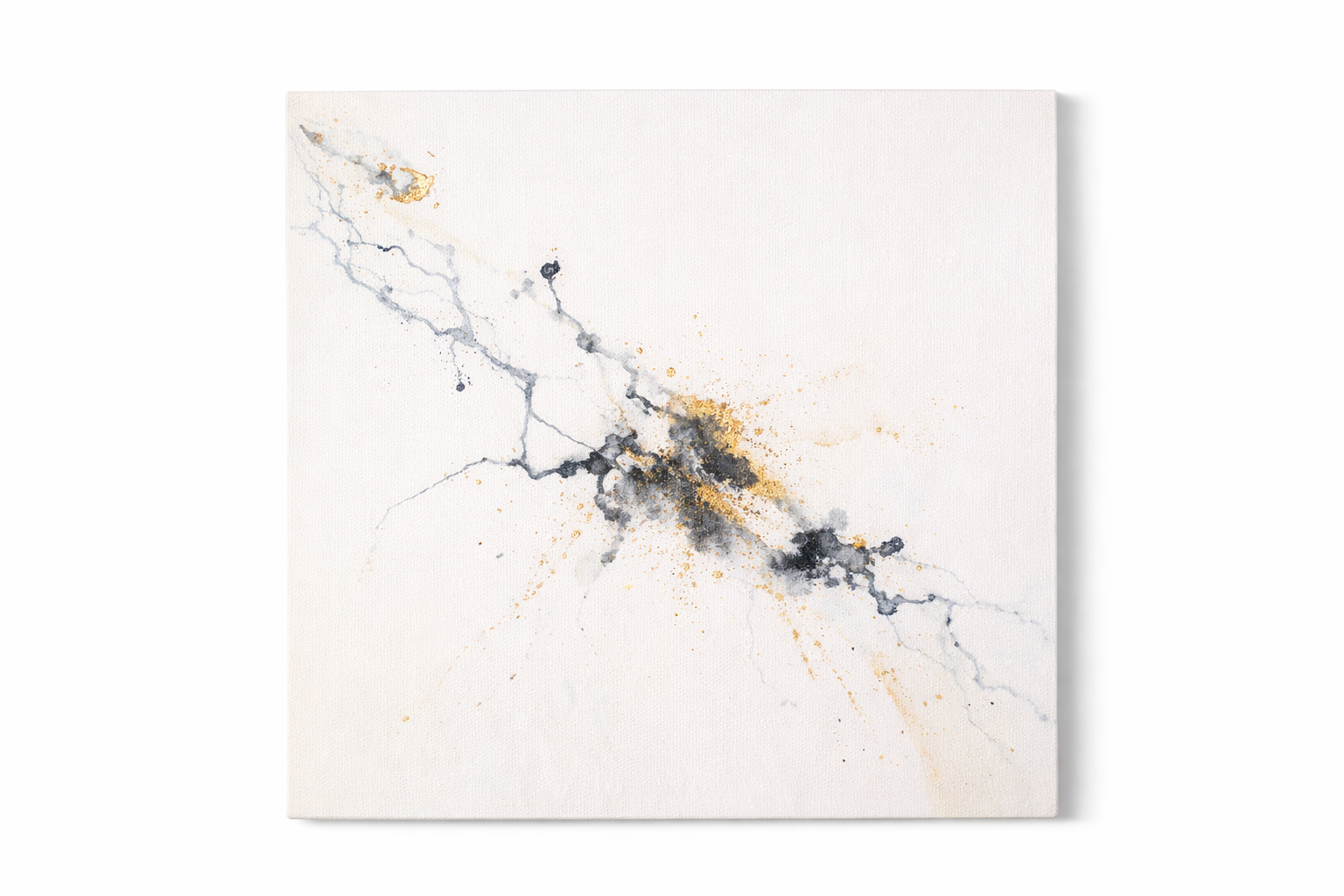 Abstract veins of gold and ink