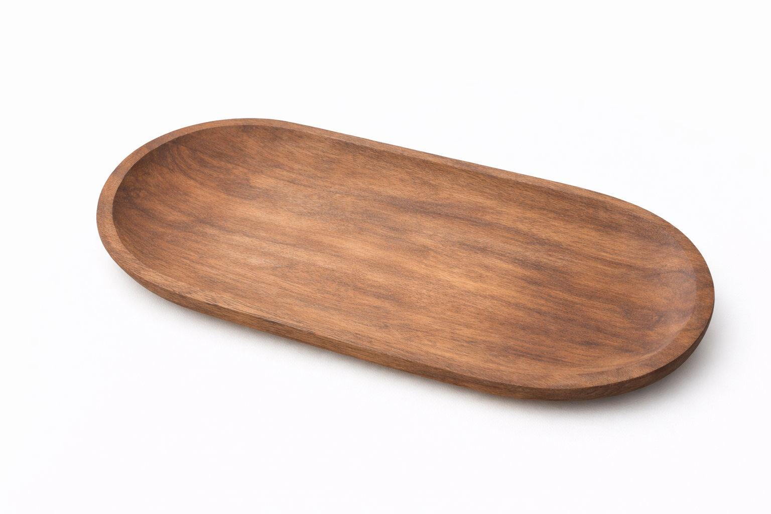 Wooden serving tray with natural grain